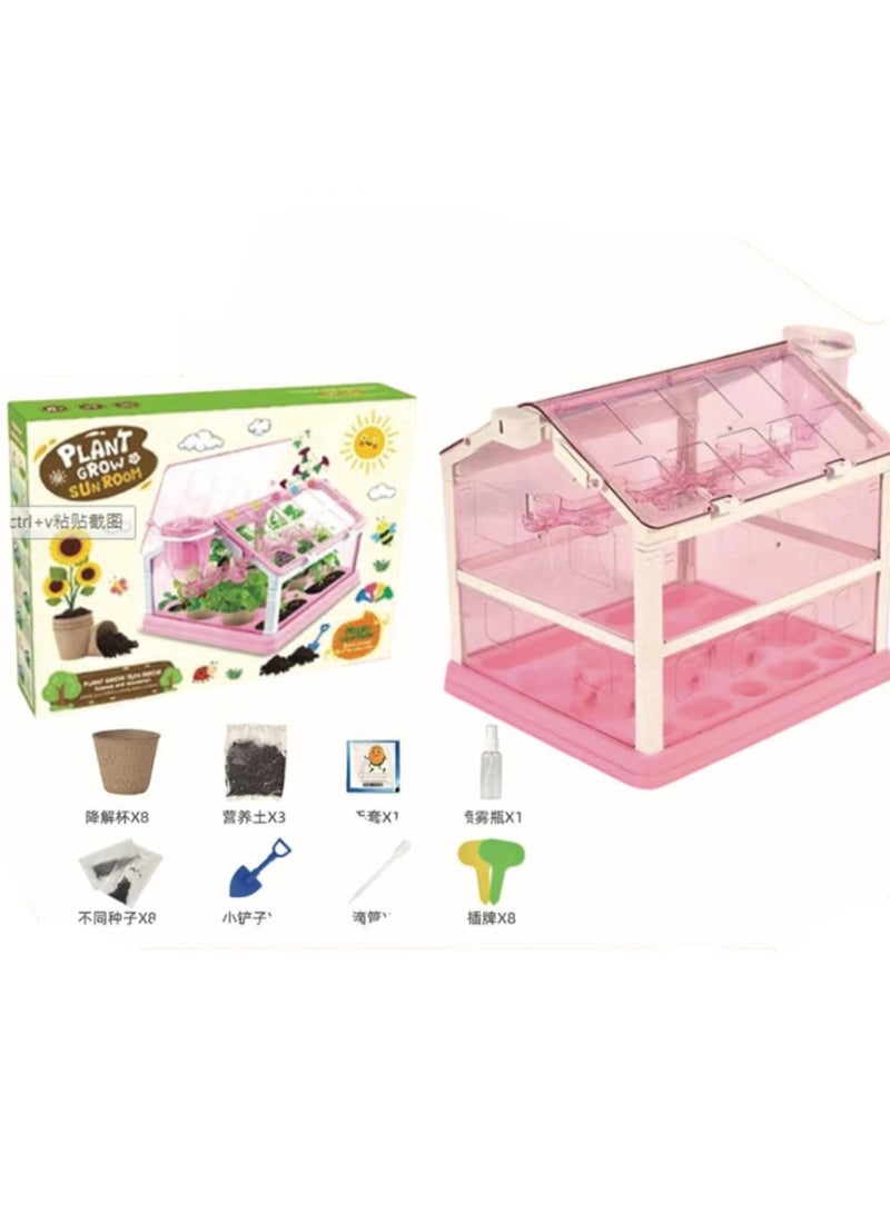 مجموعة زراعة نباتات مع دفيئة، لعبة تعليمية لزراعة النباتات بنفسك، مجموعة علوم للأطفال.